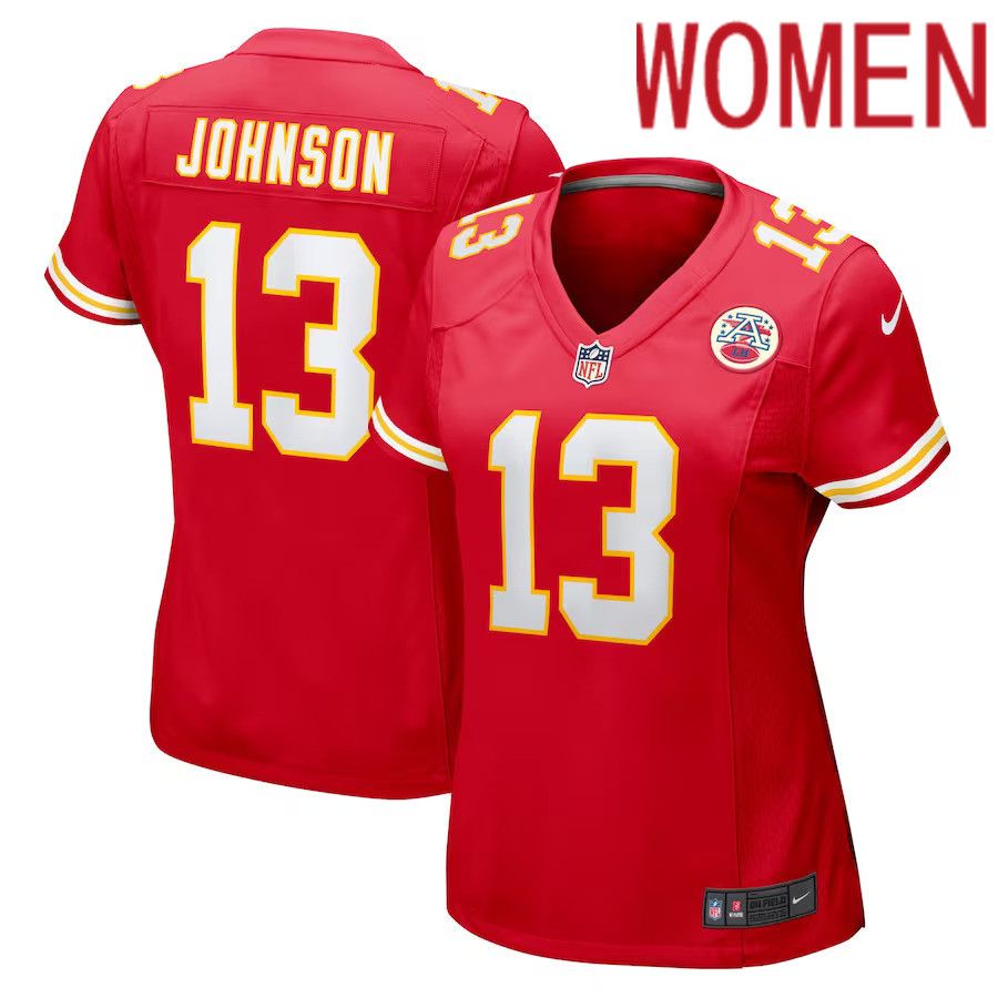 Women Kansas City Chiefs #13 Nazeeh Johnson Nike Red Game Player NFL Jersey